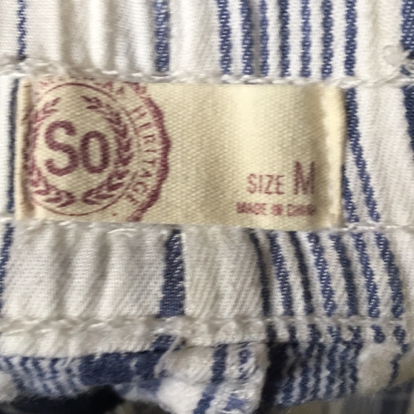 Blue and White Striped Shorts - Picture 4 of 4